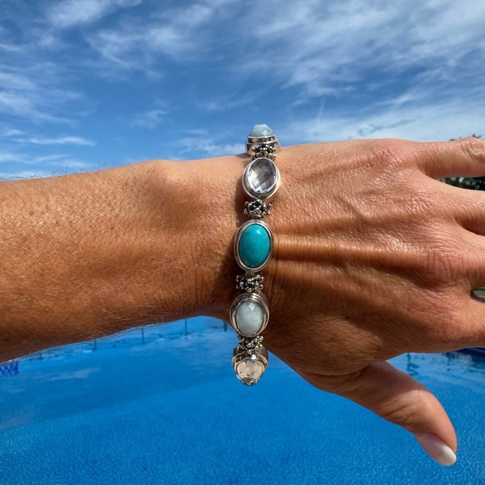 Michael Dawkins Silver and Turquoise Bracelet